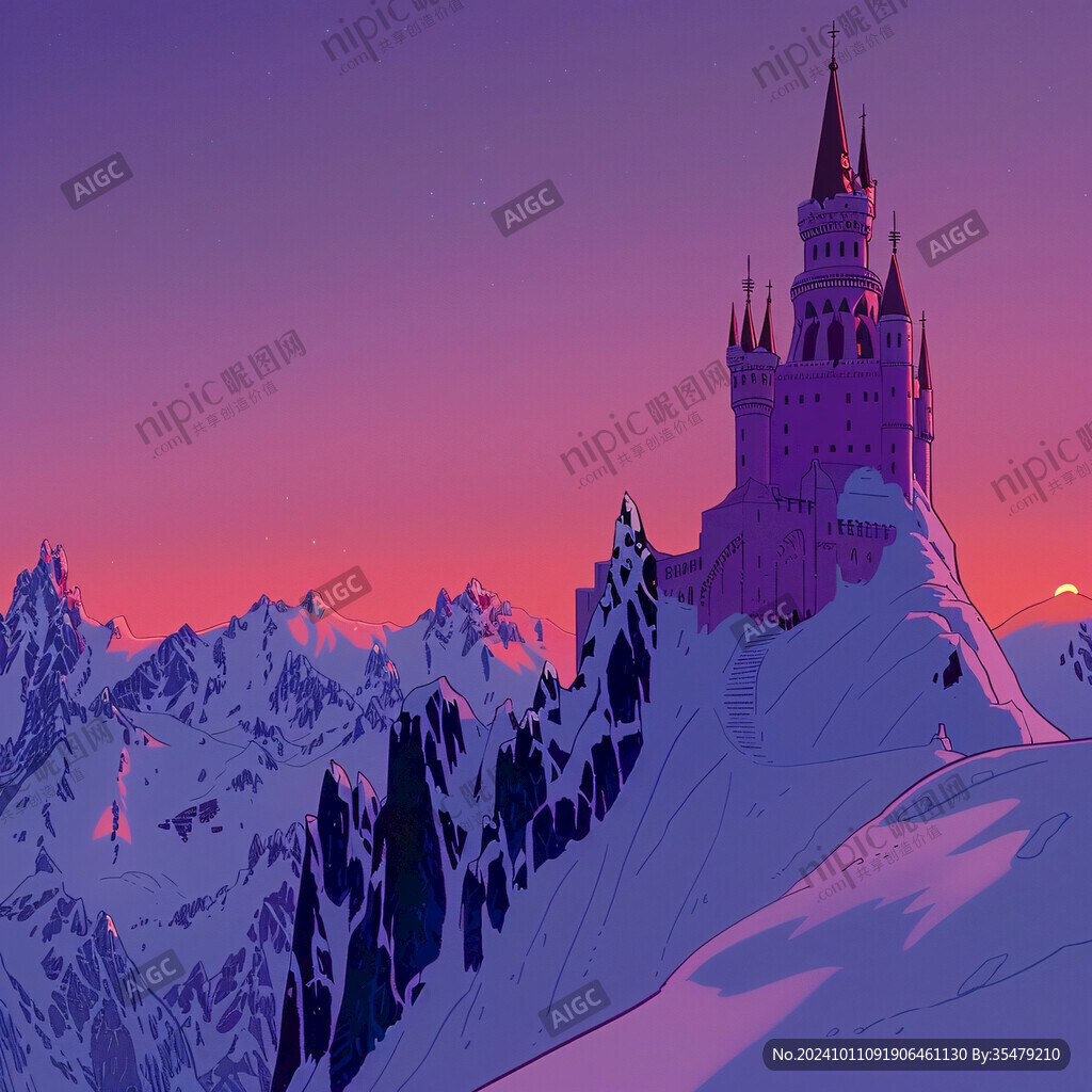 冰雪城堡夕阳