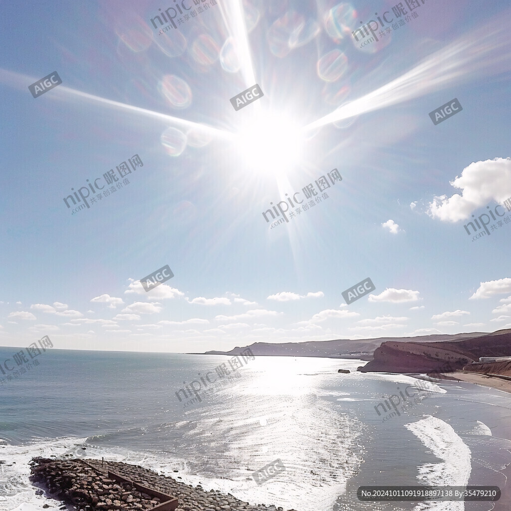 冬天海边日光