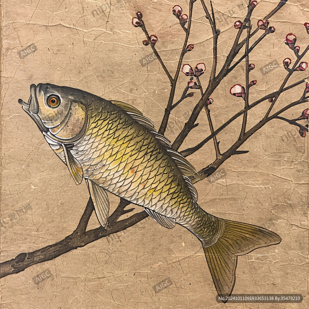 手绘鱼装饰画