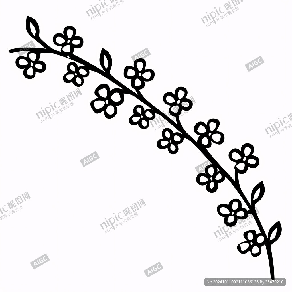 梅花线条图