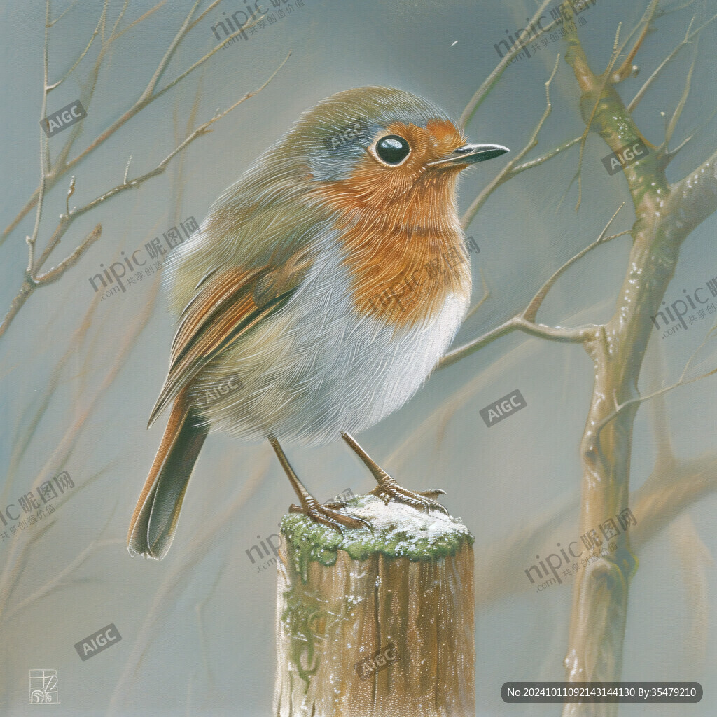 小鸟水彩画小鸟油画