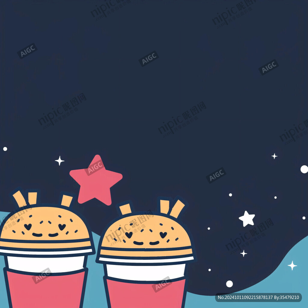 奶茶星球图案印花