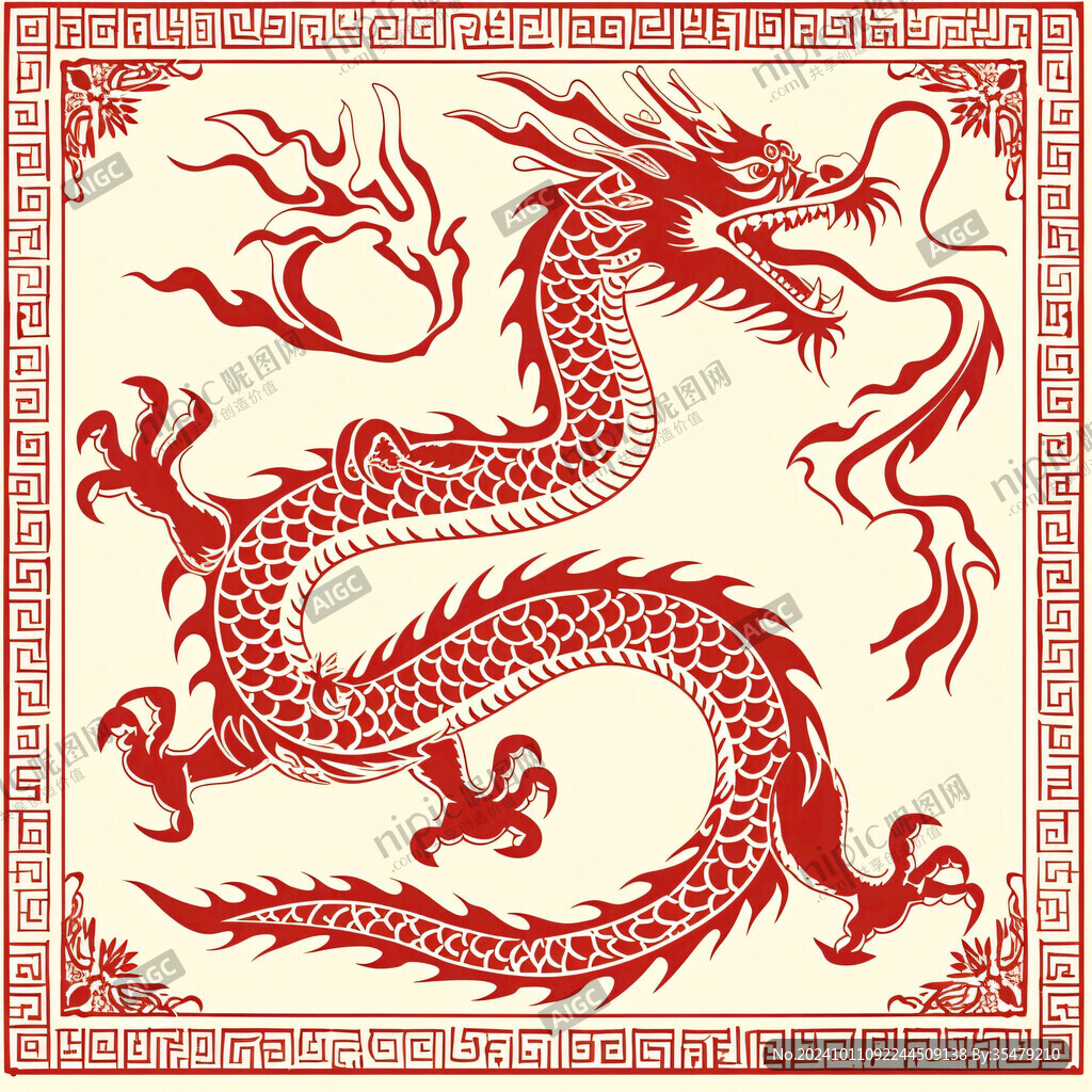 坐龙水龙火龙图腾龙纹