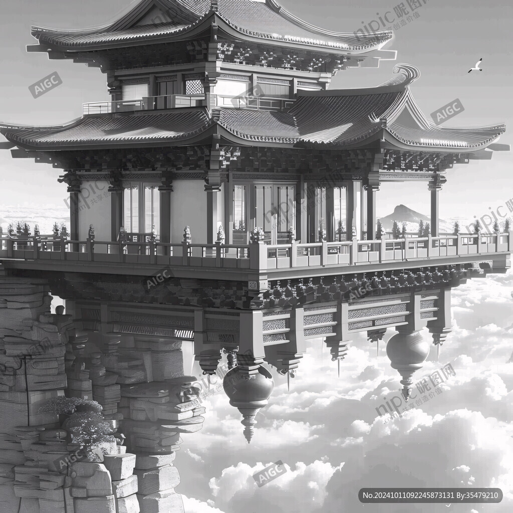 宫殿楼阁仙境仙人大殿