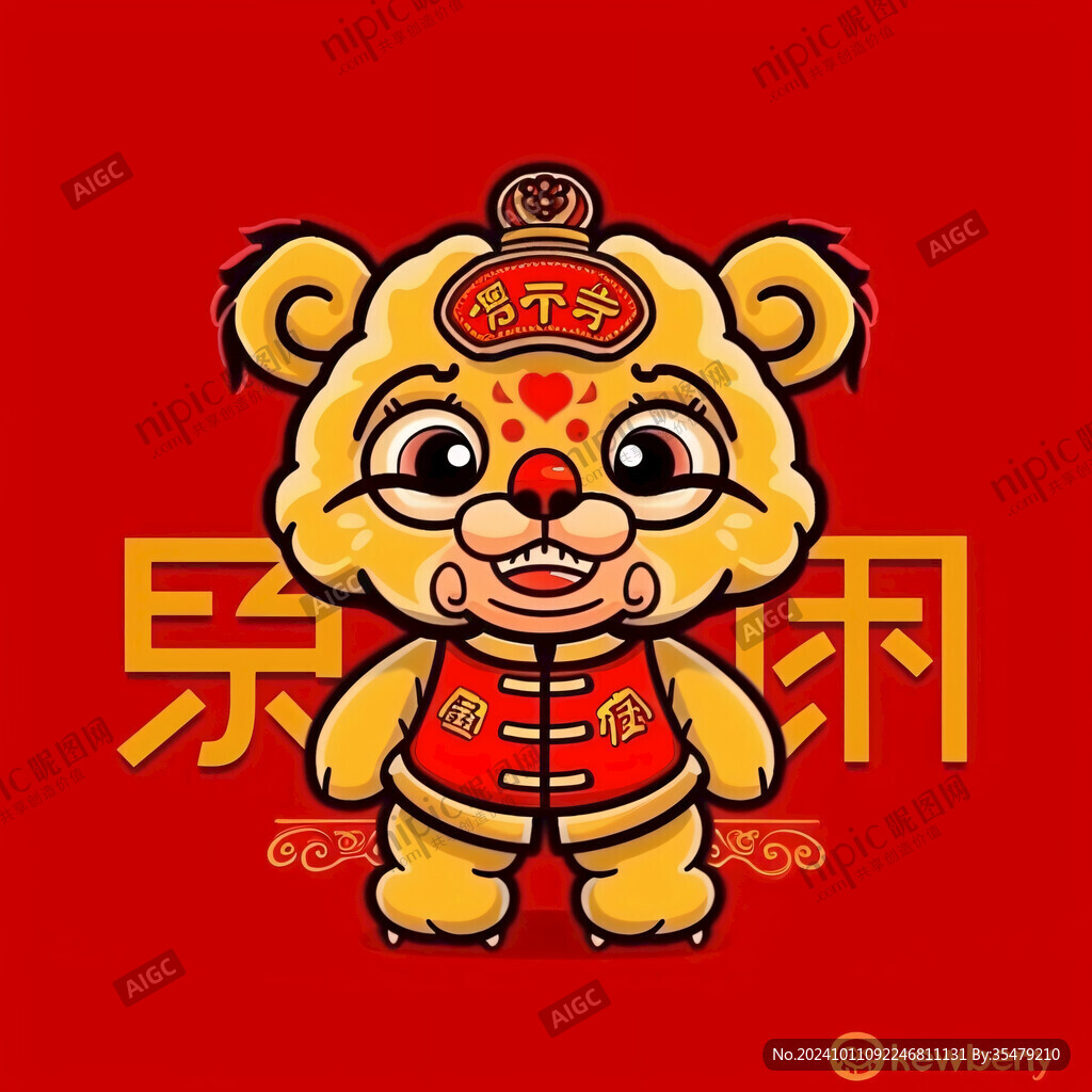 卡通生肖寅虎迎春