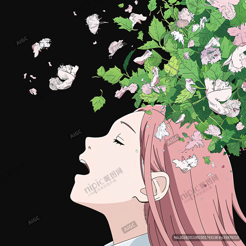 整容整形花季少女插画