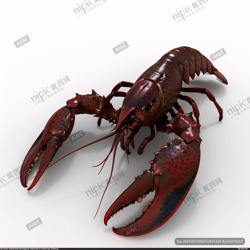 卡通小龙虾写实海鲜