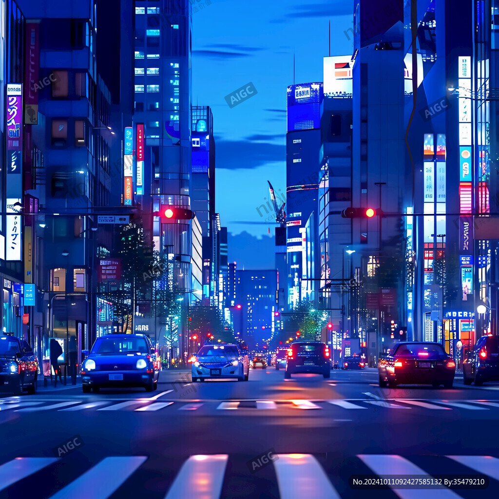 日落街道插画