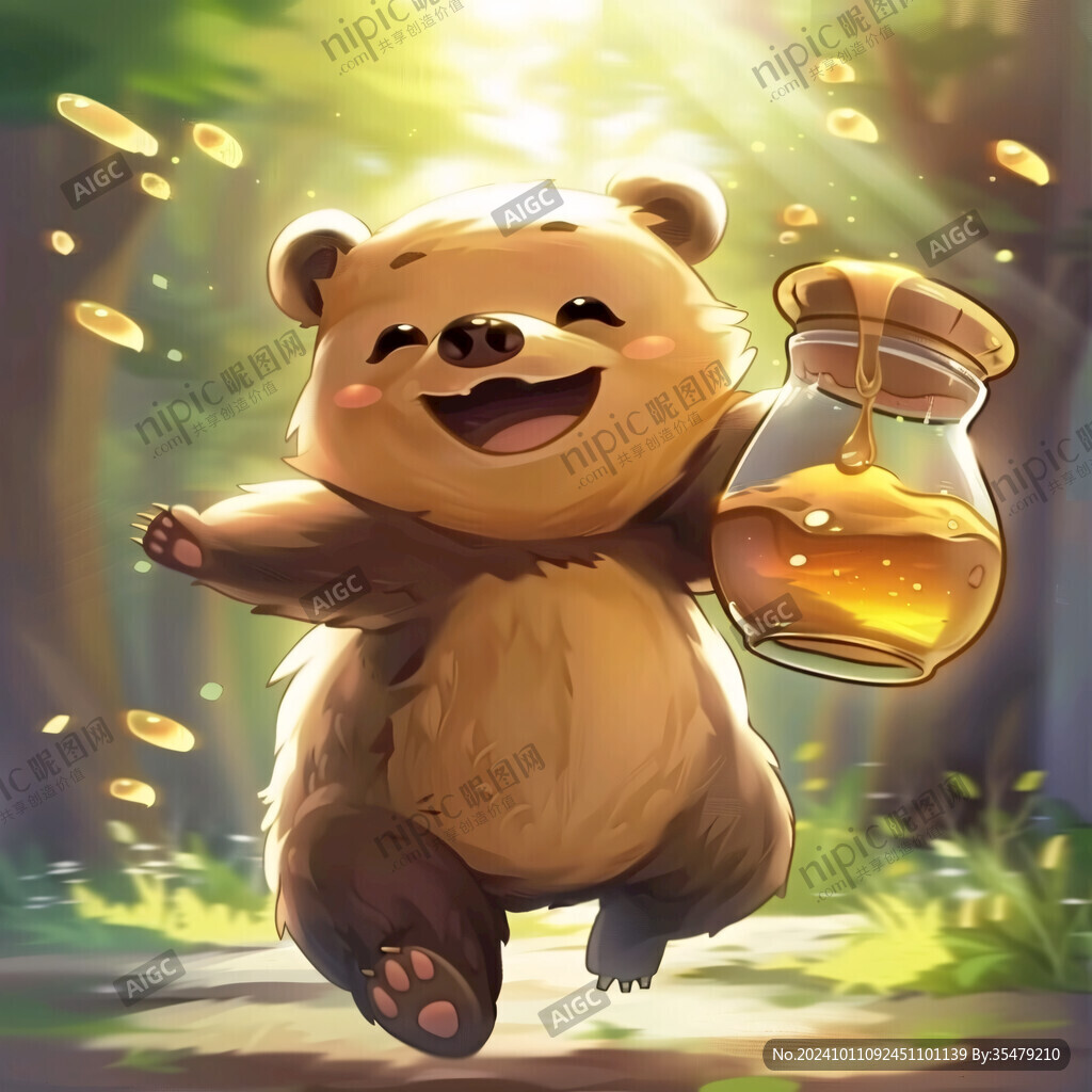 熊和蜂蜜插画