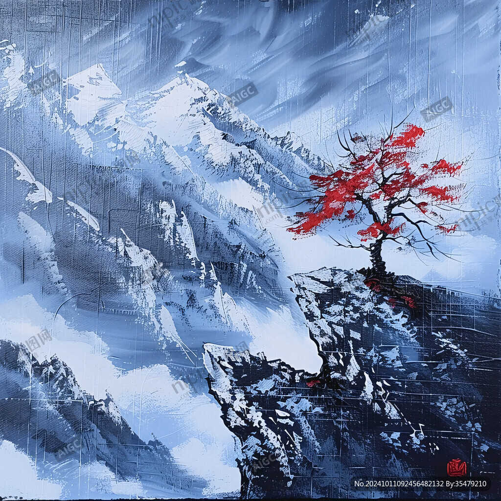 向往更高的山峰禅意画