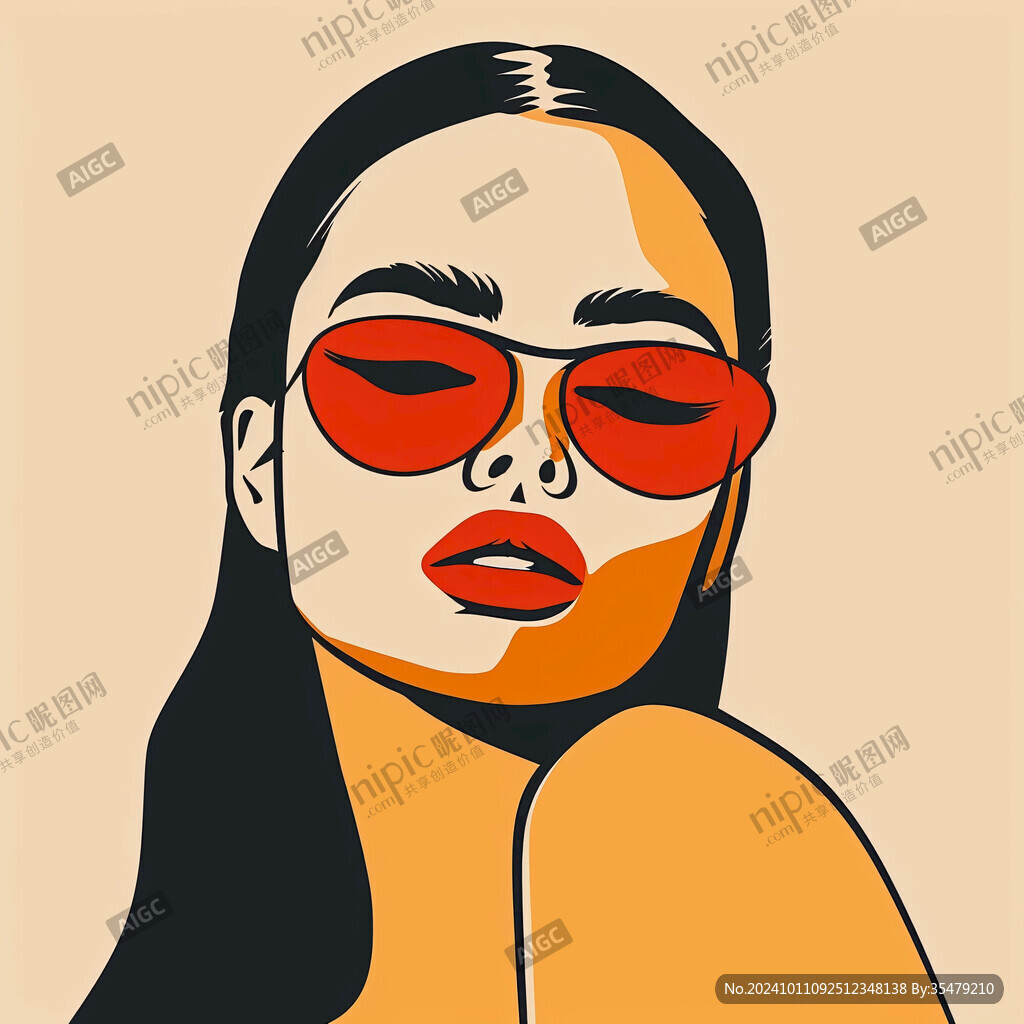 墨镜人物插画