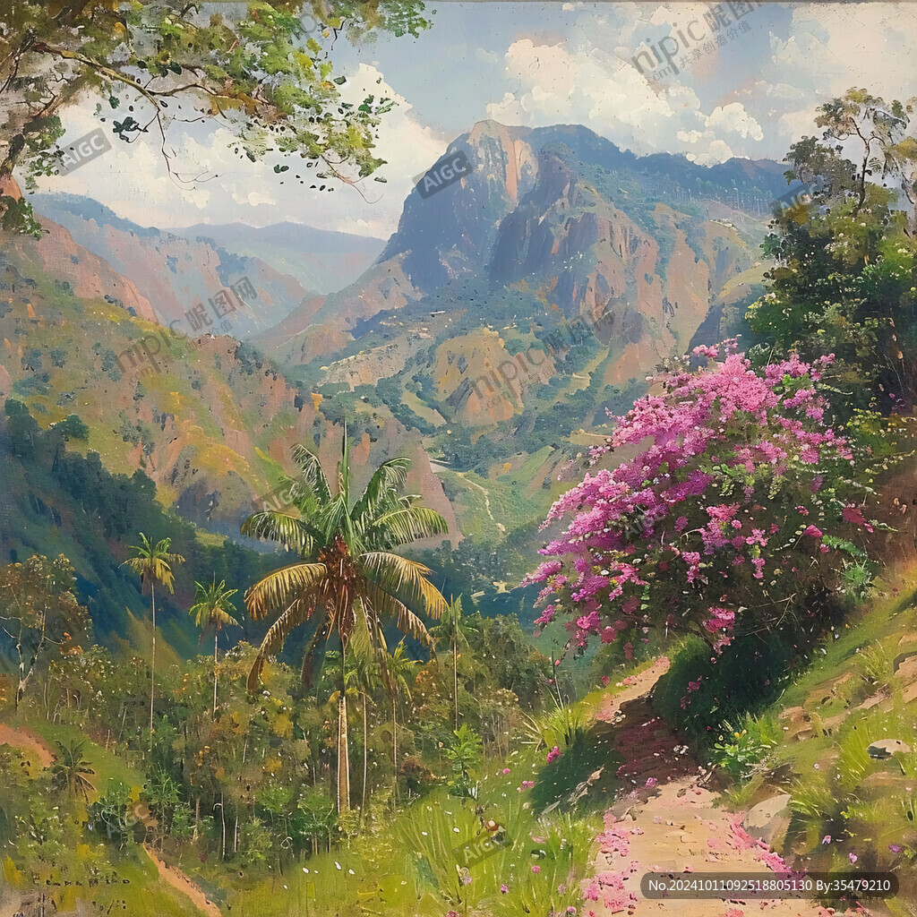 山谷风景画