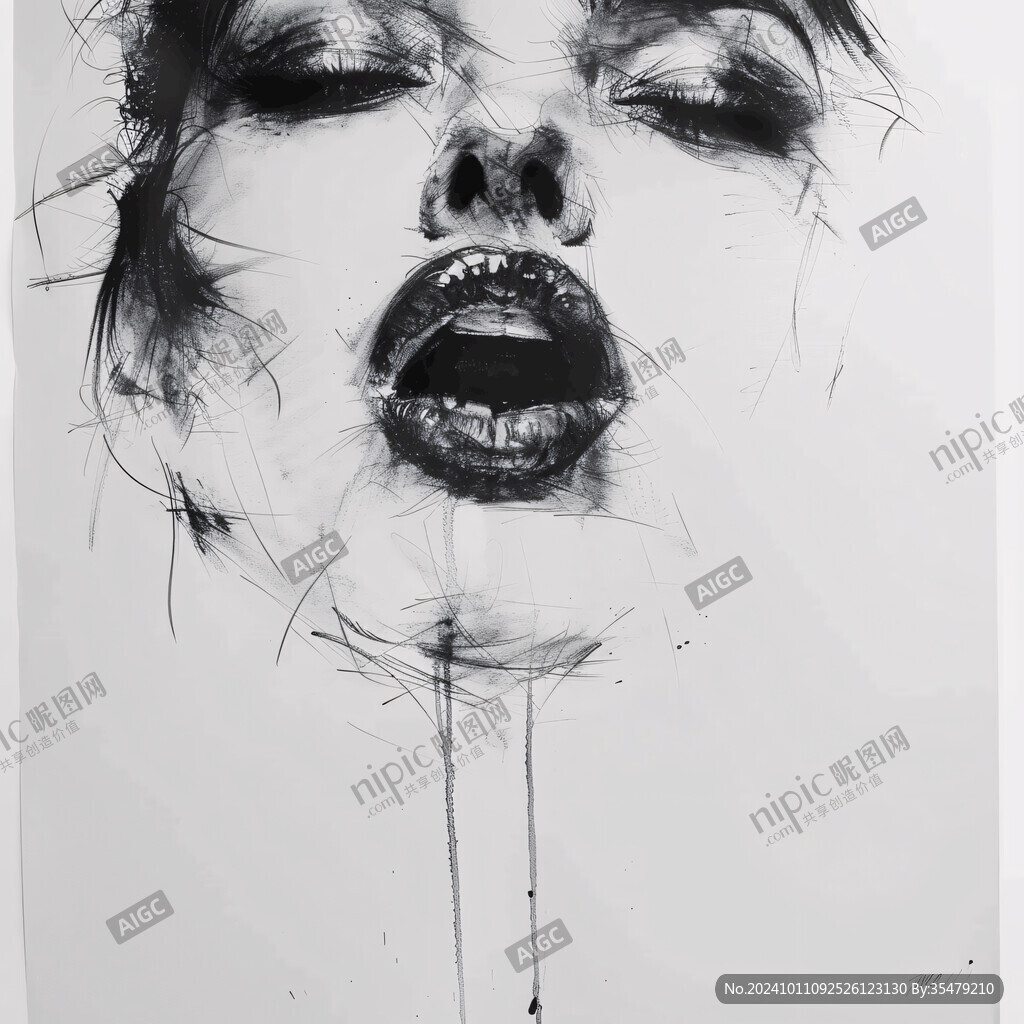 女性插画绘画时尚彩绘