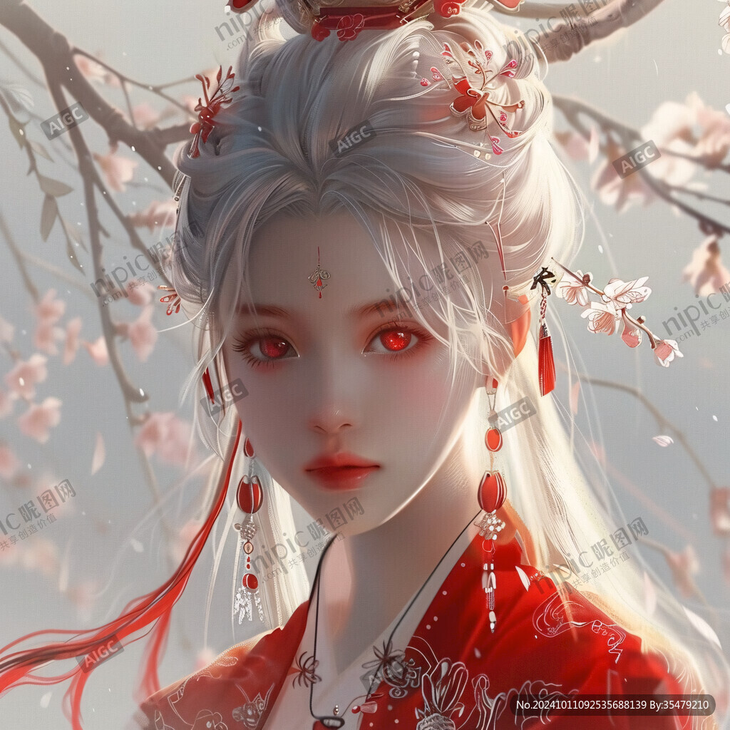 红衣少女设计古风