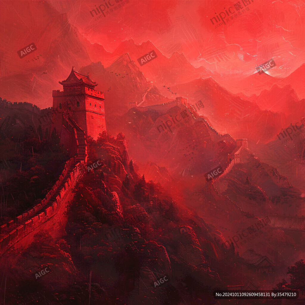 长城风景插画