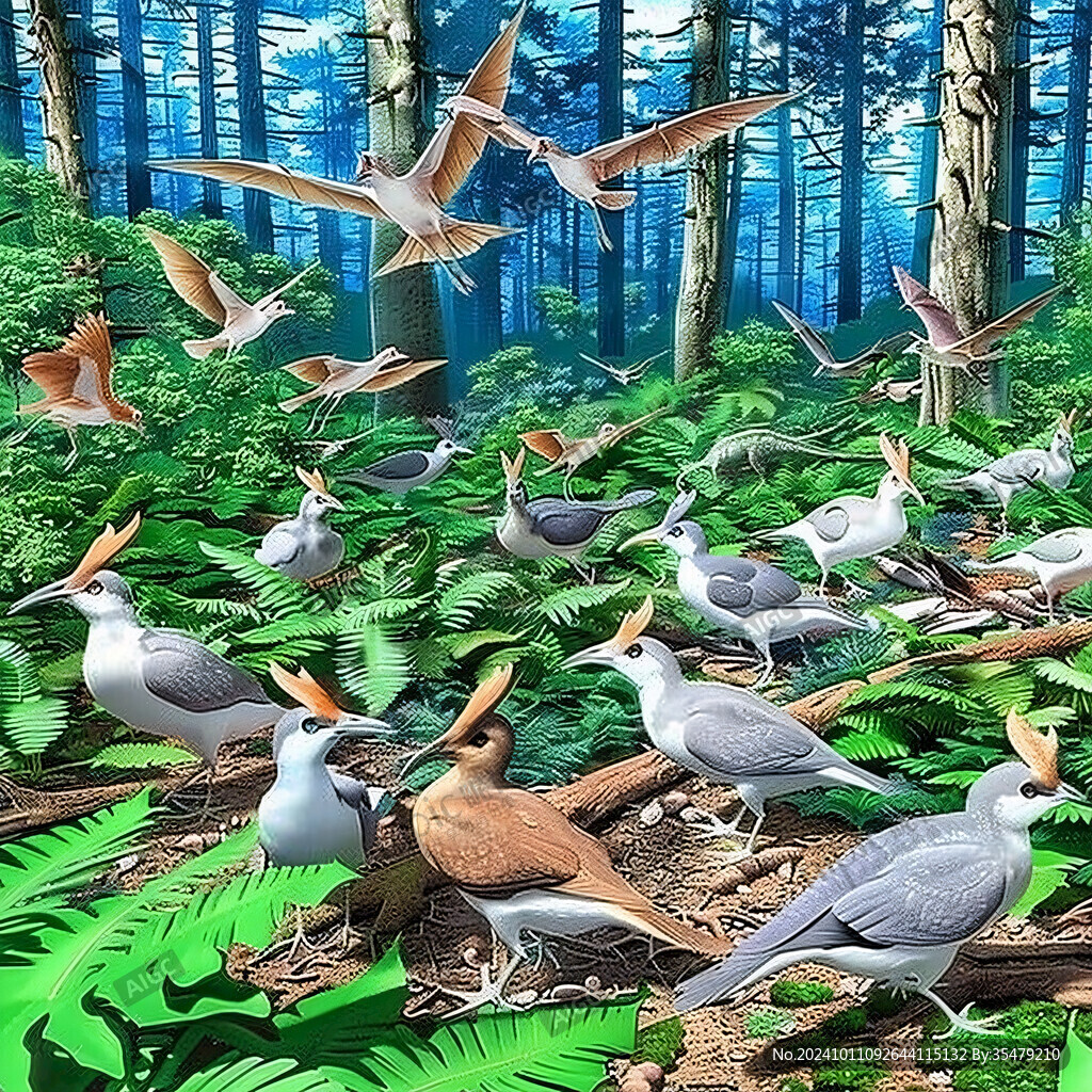 鸟类大厅壁画