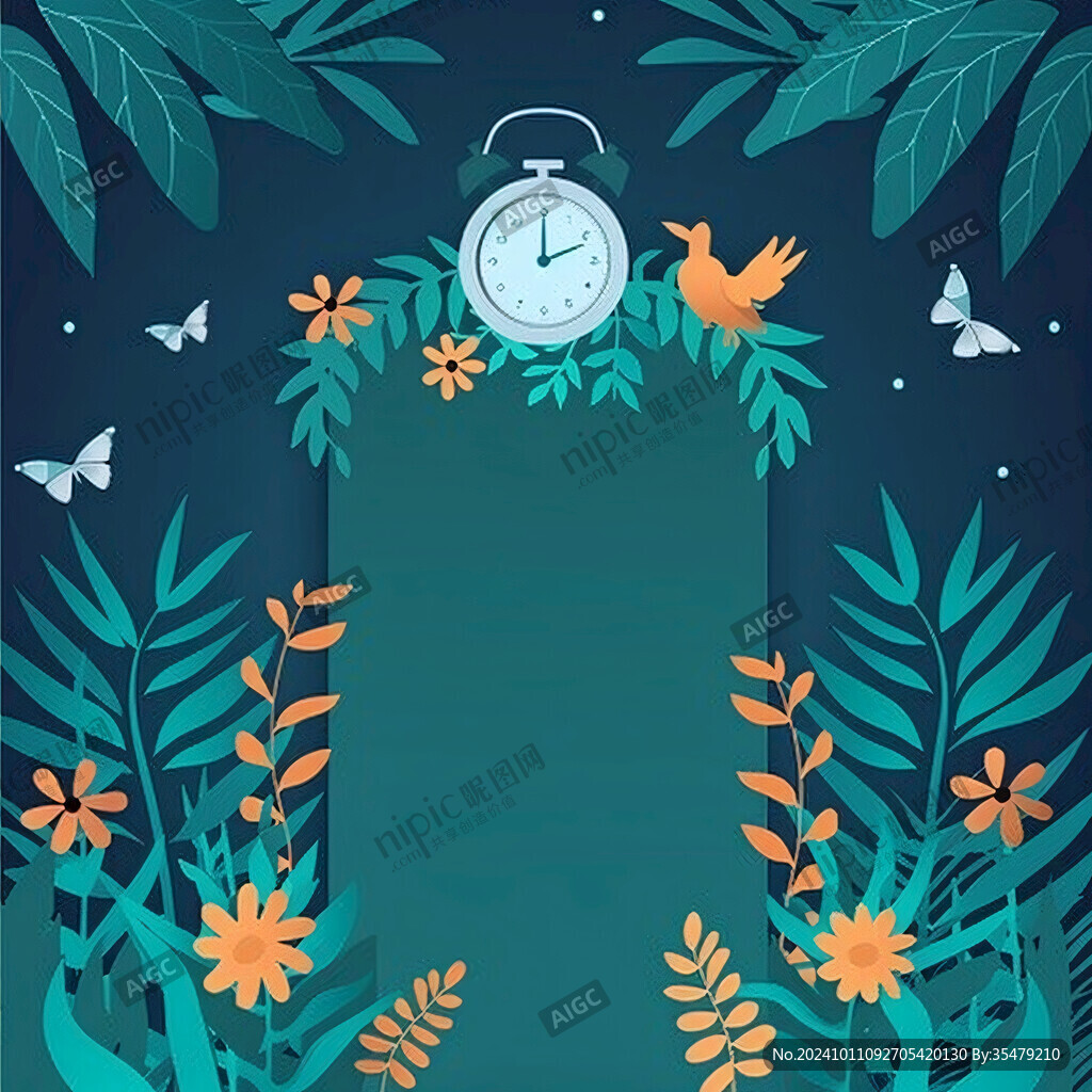 花草延展场景插画