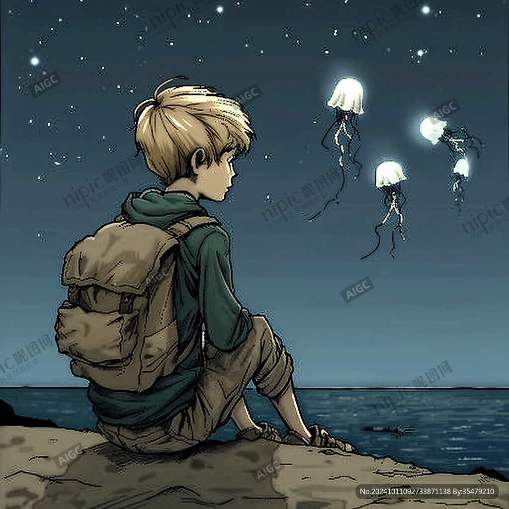 星辰大海男孩背影