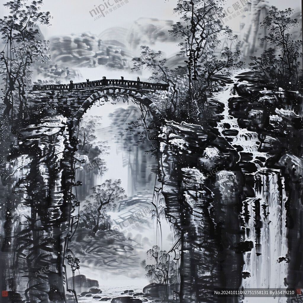 国画小桥流水