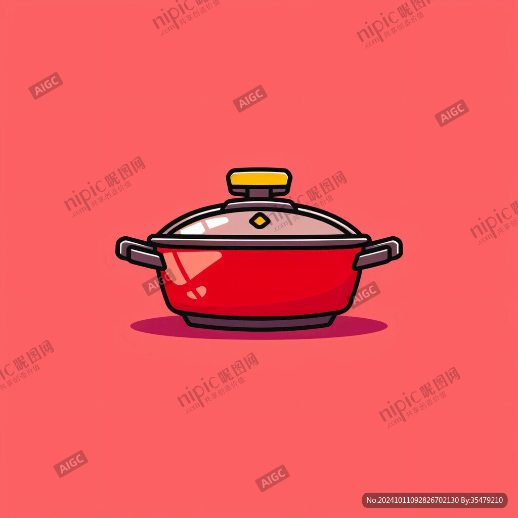 铁锅炖鸡插画