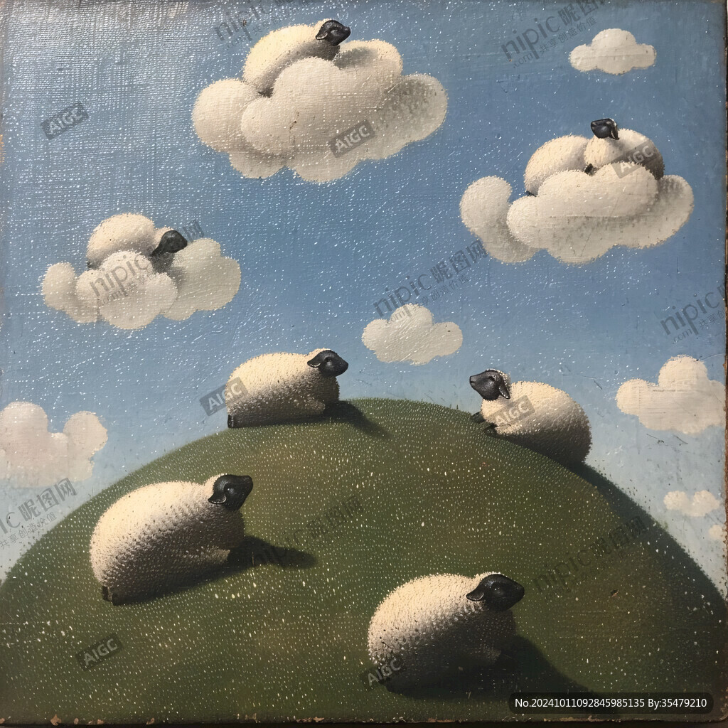 小羊贴画