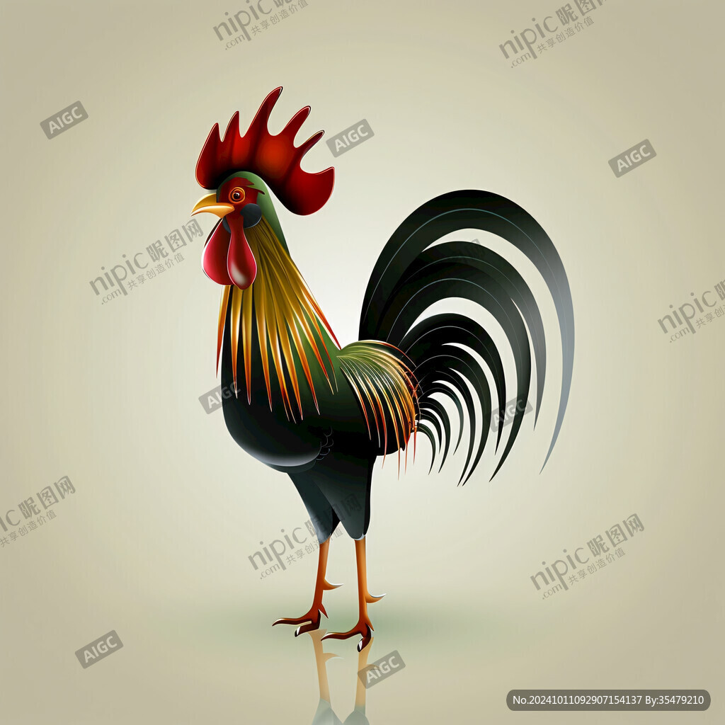 卡通动物公鸡插画