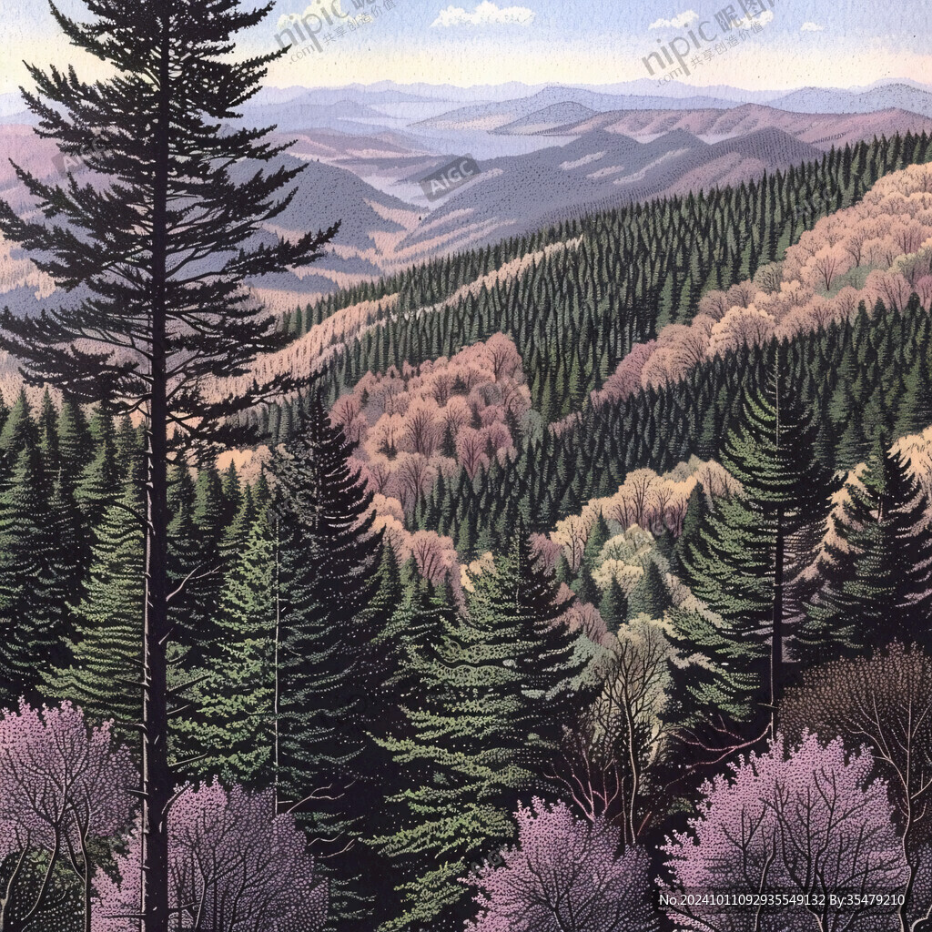 天然林风景画