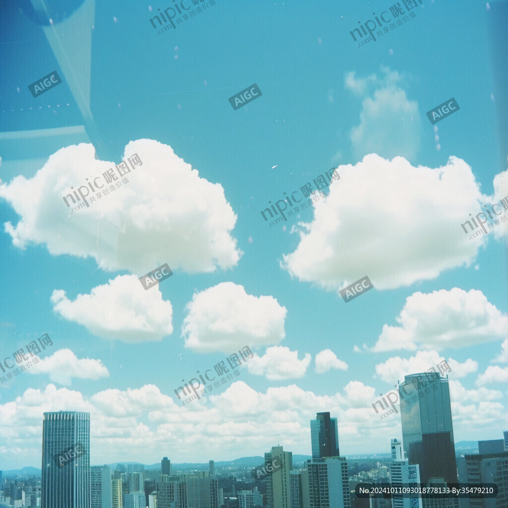 蓝天白云素材城市天空