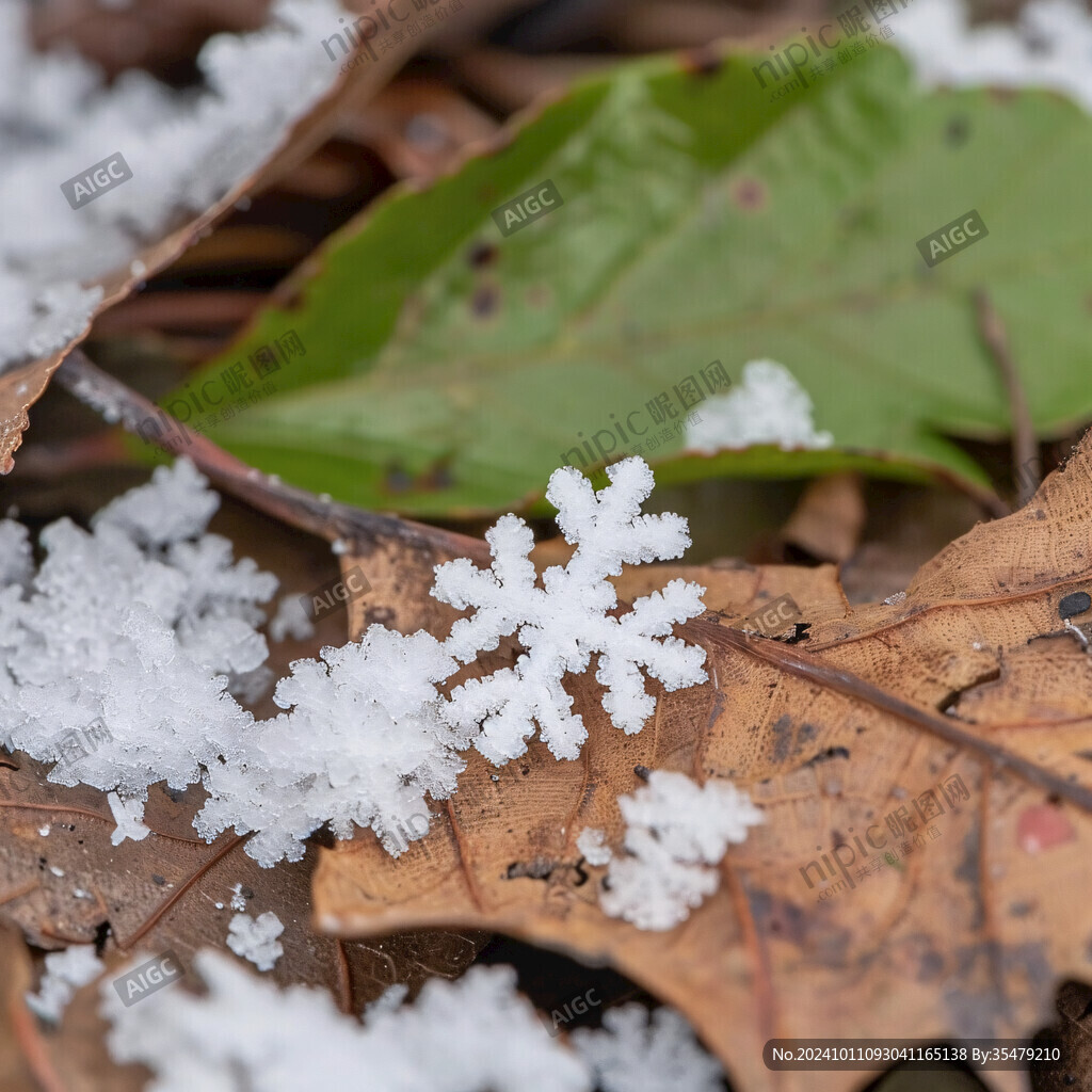 技叶上的积雪