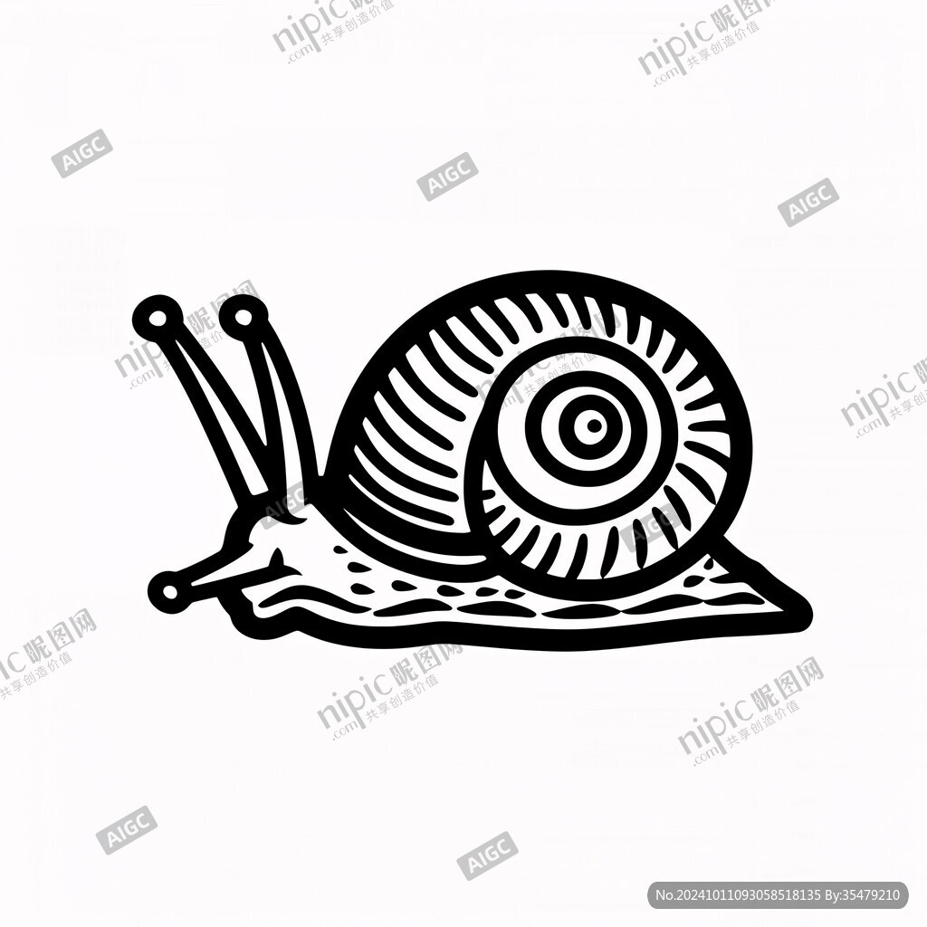 卡通动物蜗牛logo