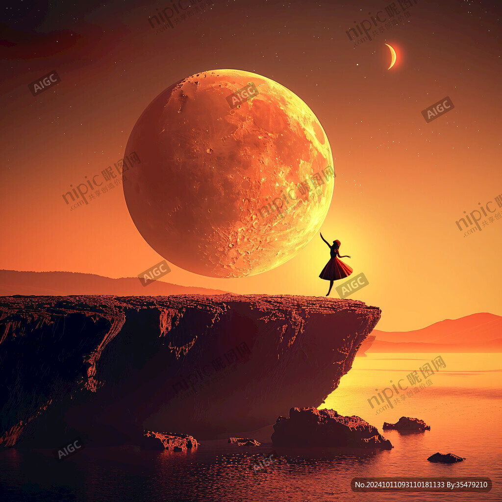 科幻月亮大海