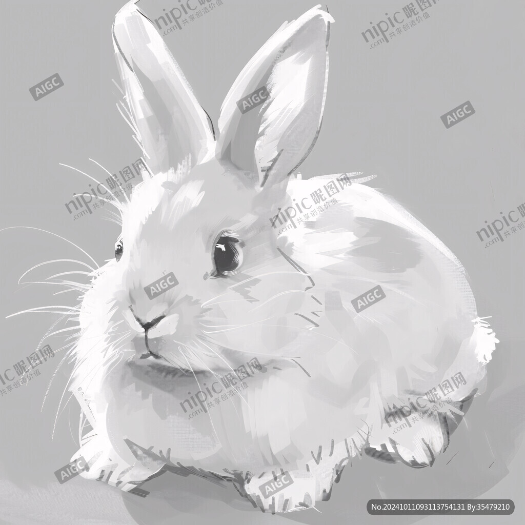 兔子拟人插画