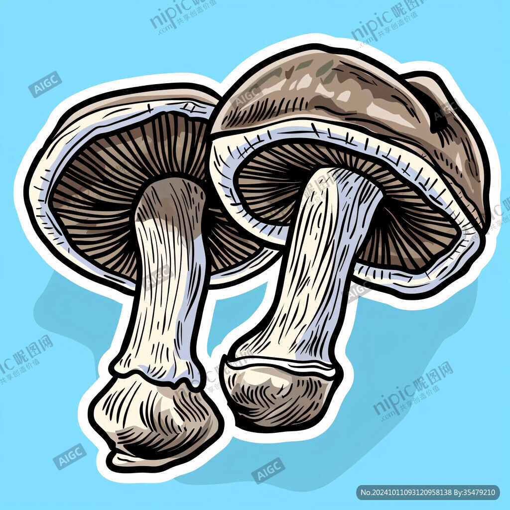 香菇插画香菇