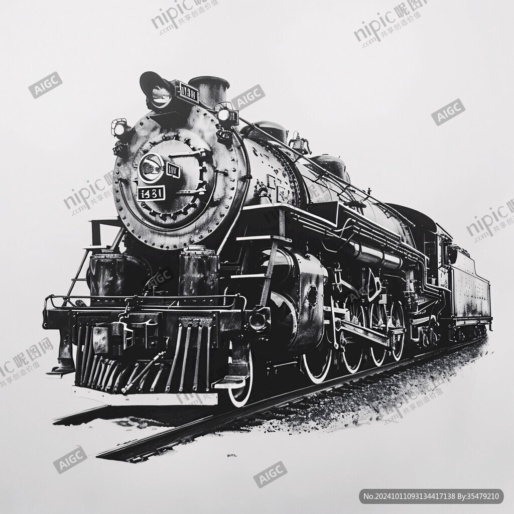 火车铜雕画