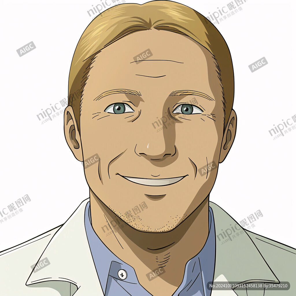卡通中年男医生头像