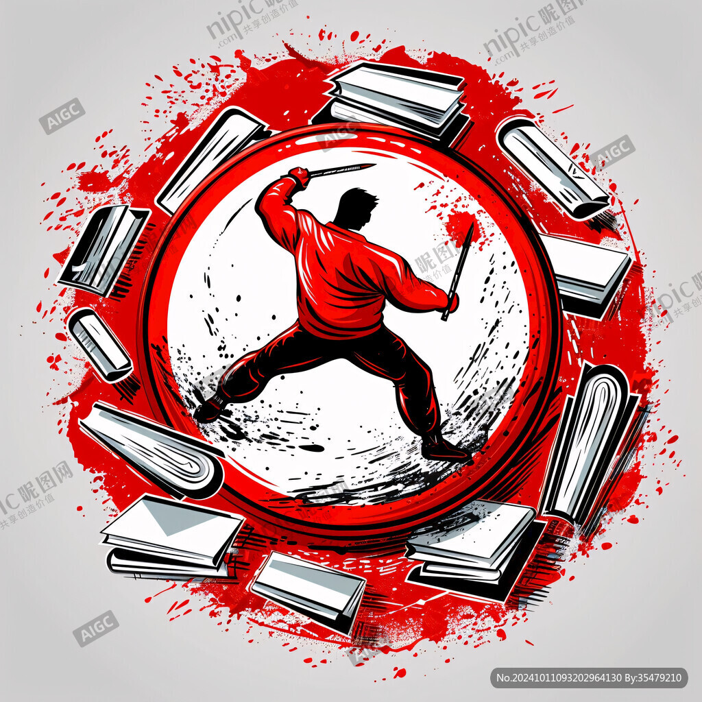武术人物插画武术广告