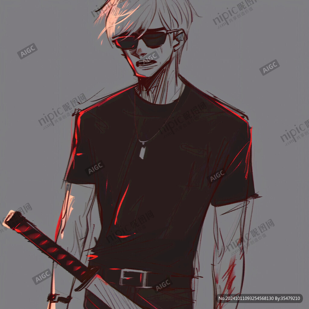 潮流酷帅颓废插画