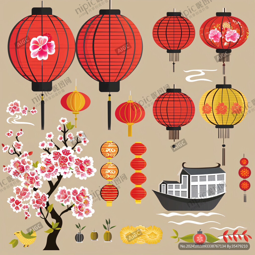 卡通灯笼素材