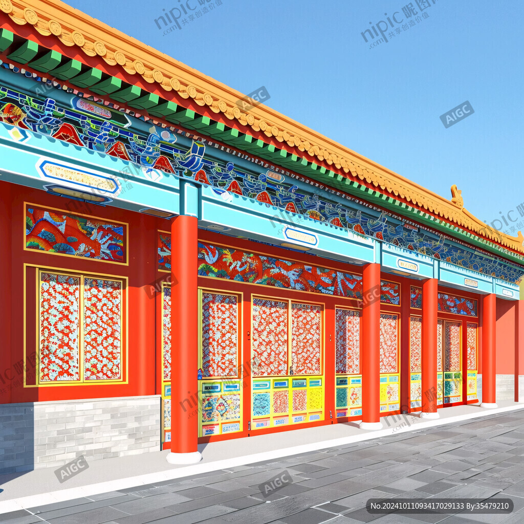 琉璃瓦建筑皇宫建筑