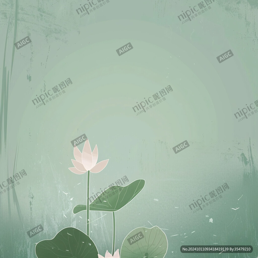 荷叶背景海报