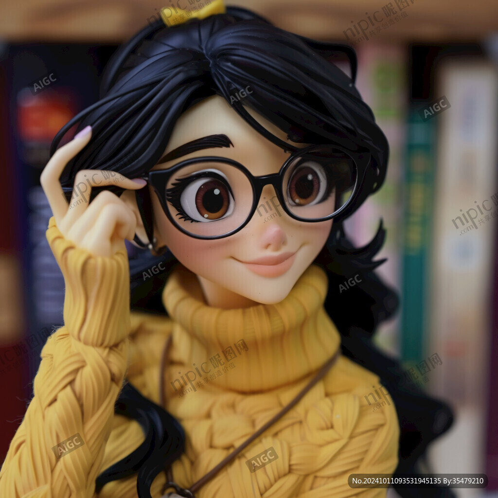 戴眼镜q版女孩