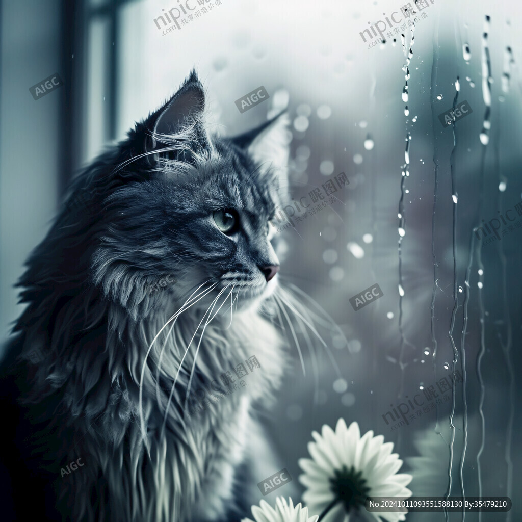 写实猫毛茸茸宠物插画