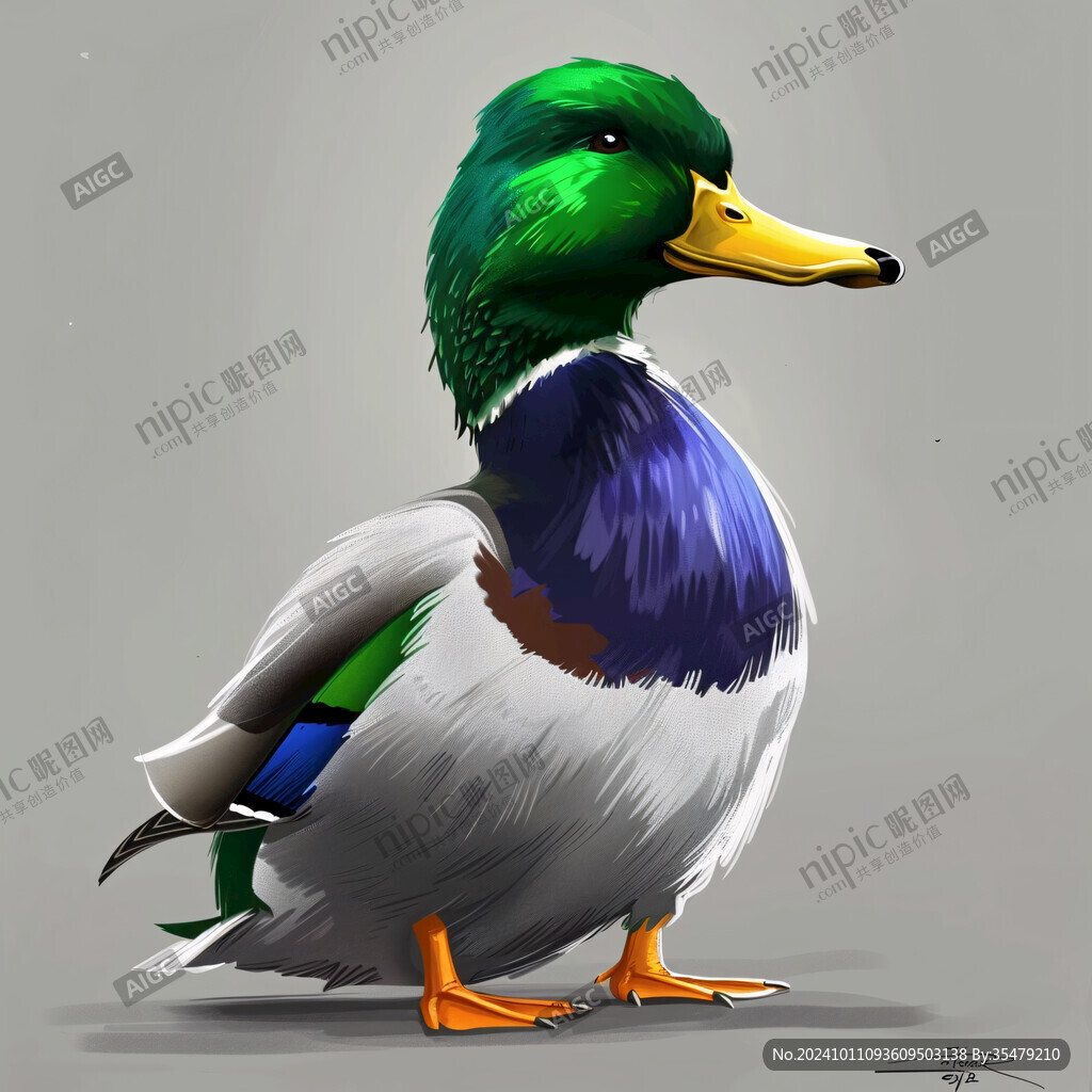 青头鸭插画