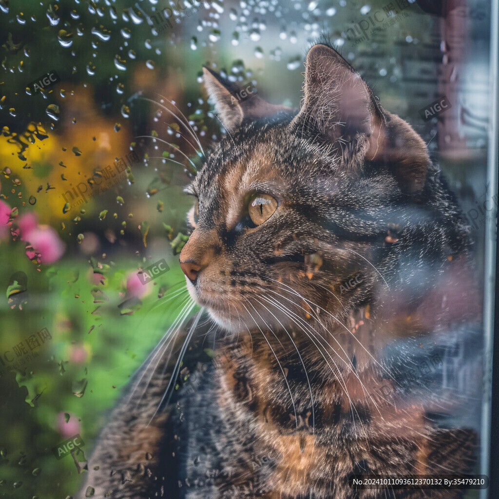 躲雨的猫咪