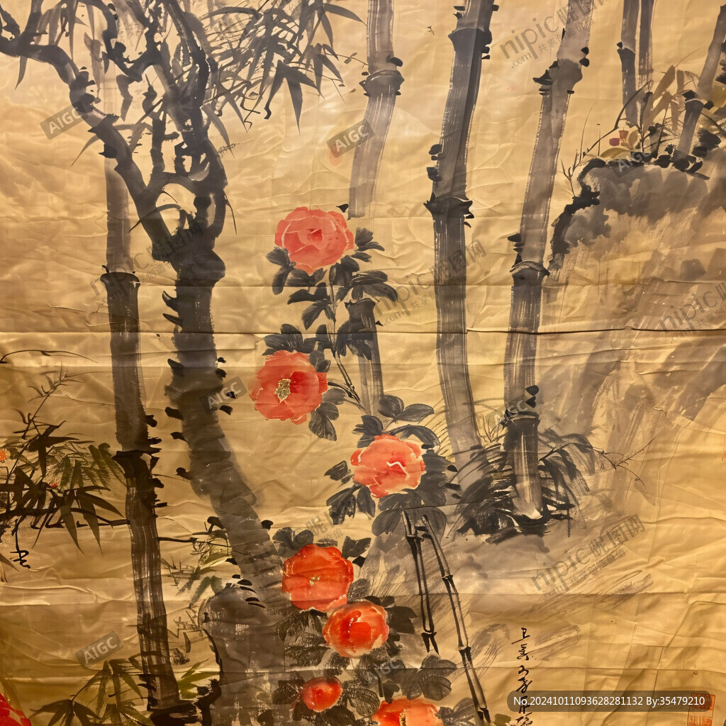 写意画竹子