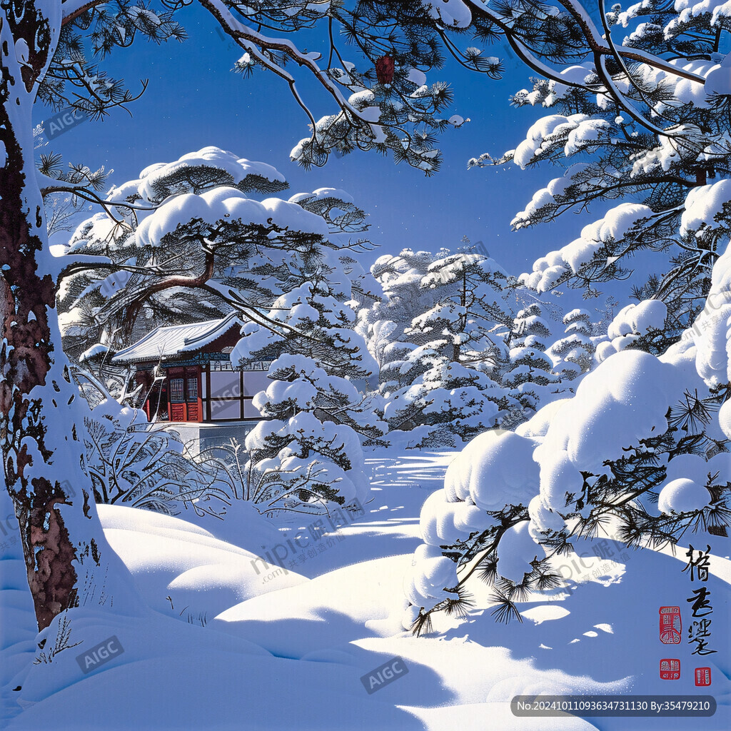 雪景立体画