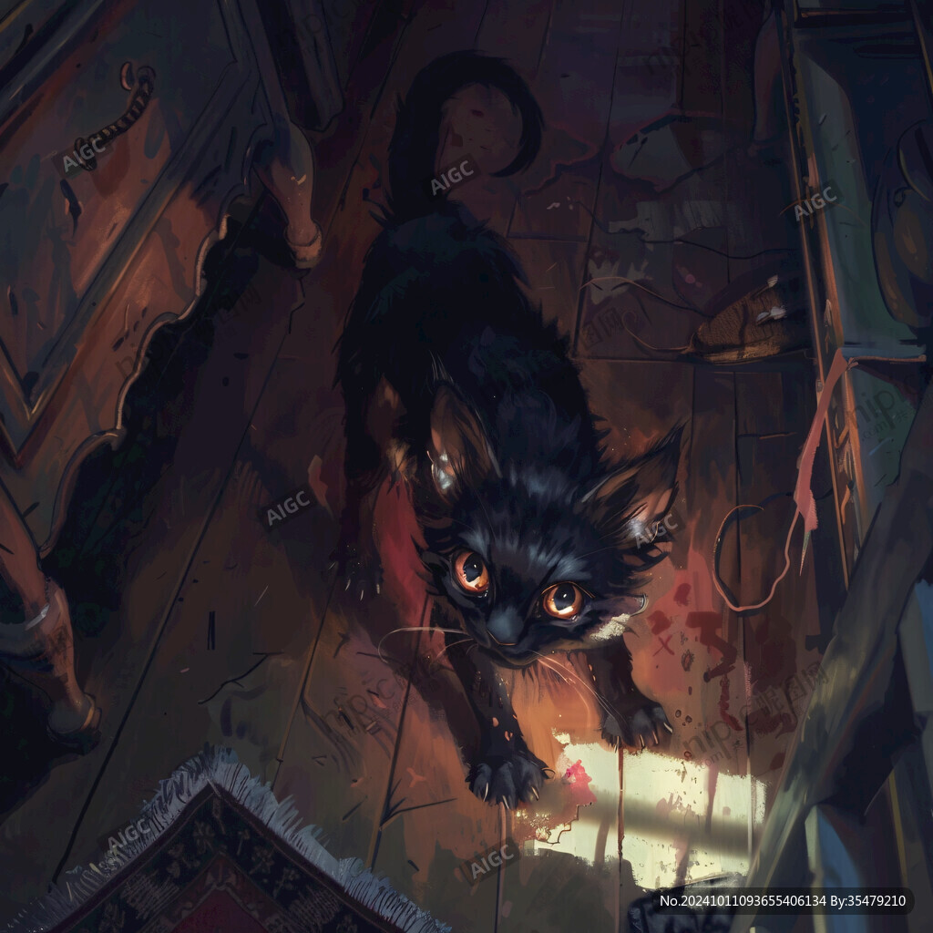 插画闪屏猫女