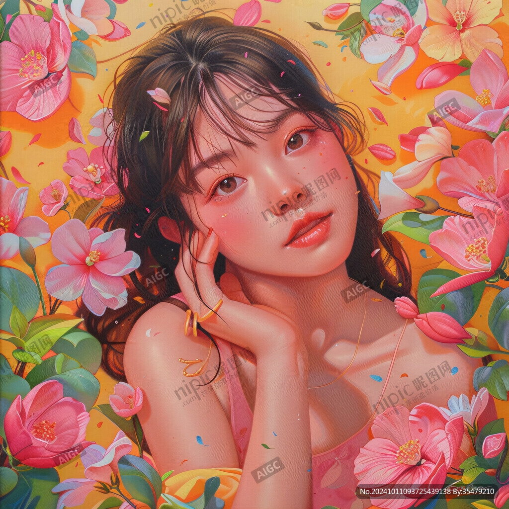 整容整形花季少女插画
