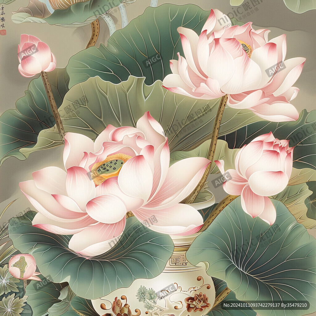 荷花瓷砖印花