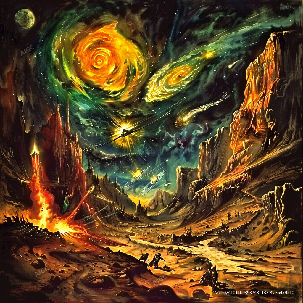 外星球幻想场景插画
